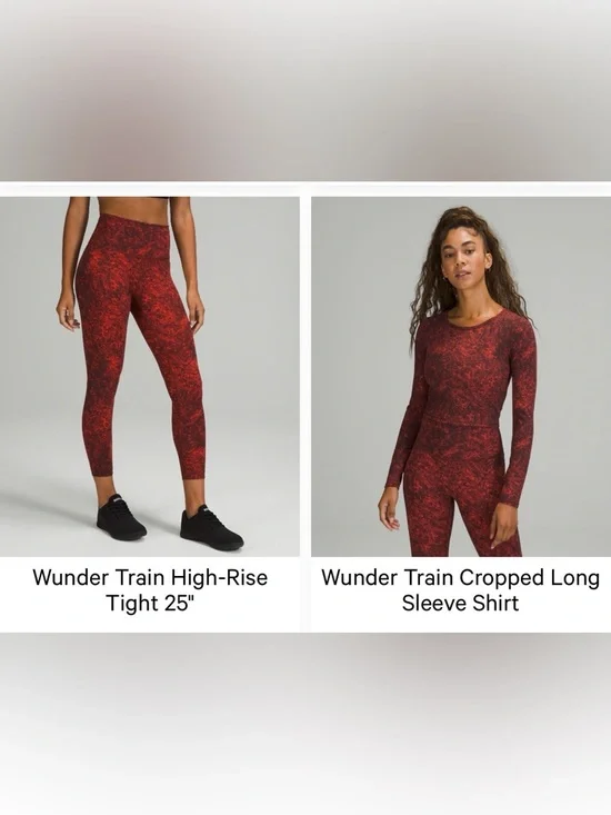 lululemon athletica Burnt Orange Mottled Long-Sleeve Crop Top - Picture 5 of 6